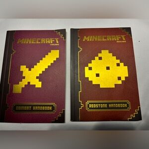 Minecraft paperback books Combat handbook and Redstone Handbook